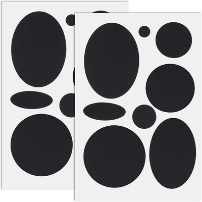 16pcs Puffer Down Jacket Repair Patch Kit, Black Nylon Mixed Size, 