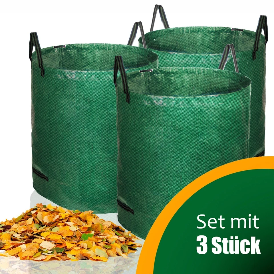 3er Set Gartenabfallsack 272 Liter Doppelnaht Gartensack Laubsack Kompost 272L - Bild 4 von 4