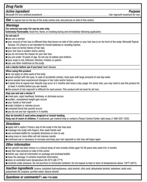 KIRKLAND МИНОКСИДИЛ 5% ПЕНА для восстановления роста волос мужчин срок годности 10/2026 + COSTCO ЗАПЕЧАТАННЫЙ - Изображение 3 из 4