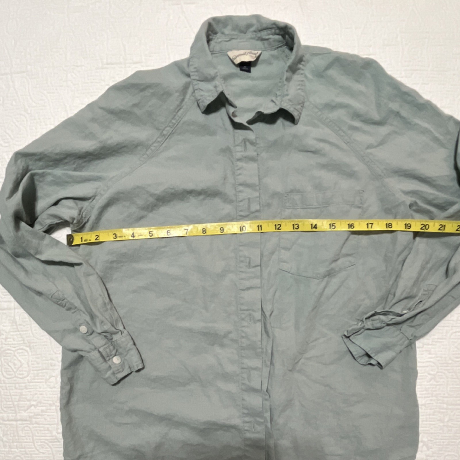 Universal Thread Button-Up Shirt Light Green Line… - image 5