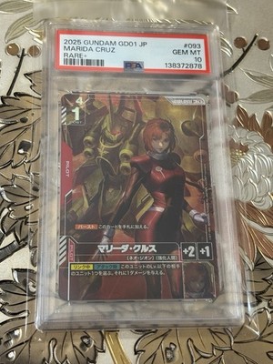 PSA 10 Japanese Gundam Card Game Marida Cruz GD01-093 R+ Alt Art