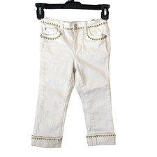 Matilda Jane Enchanted Garden Logan Cropped Straight Leg White Jeans Girls 6