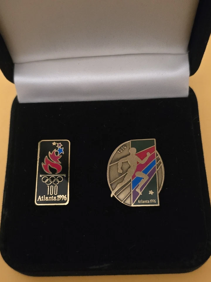 Atlanta 1996 Centennial Olympic Games Pin Set UPS Worldwide Sponsor Boxed 2 Pins - Image 3 of 4