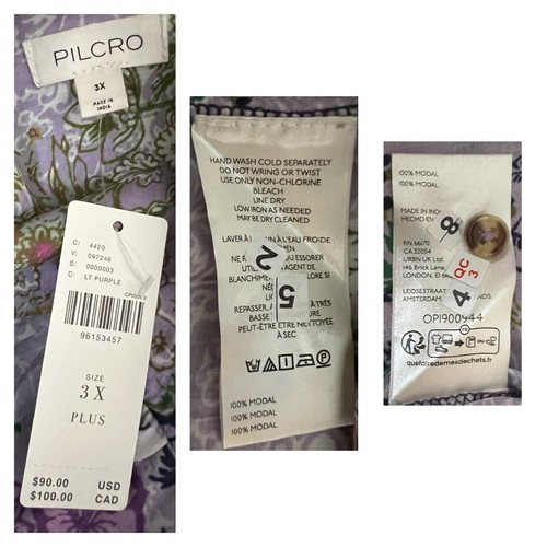 Camicia blusa Anthropologie Romi viola floreale più 3X - Foto 16 di 16