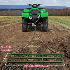 8Ft Drag Harrow Driveway Grader Landscape Power Rake For ATV UTV Tractor Yard