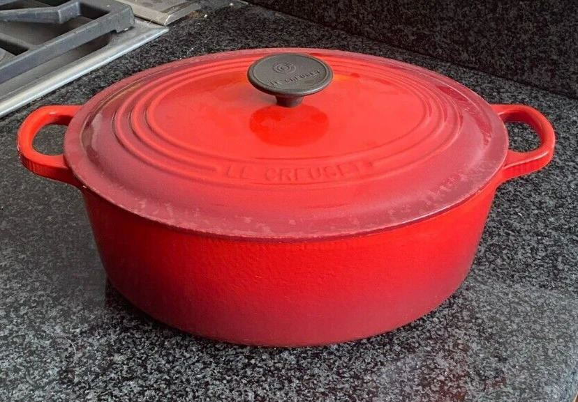 Lodge 7 Quart Enameled Cast Iron Oval Dutch Oven Red