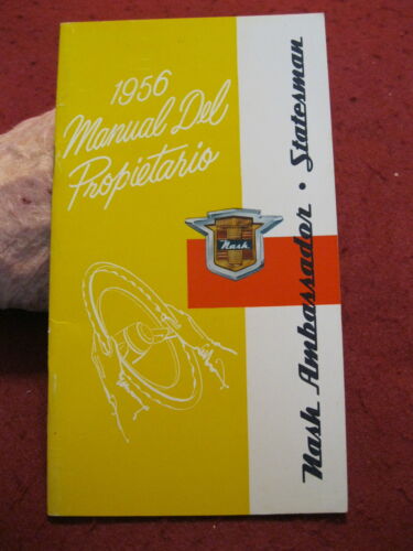 1956 Nash Ambassador-Statesman Owner's (boîte à gants) Manuel ; Langue étrangère ! - Photo 1/10