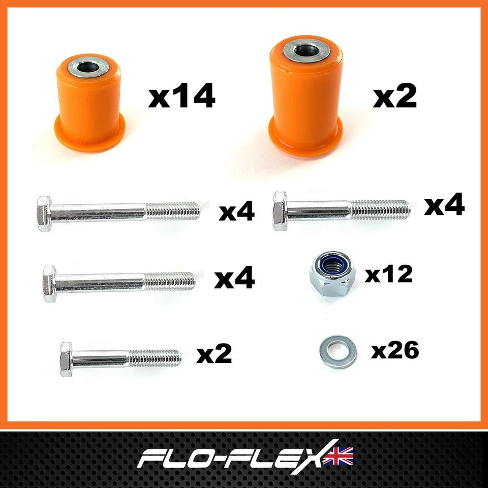 Lotus Exige S2 2004 - 2006 Front & Rear Wishbone Bush Set Poly with Nuts & Bolts - image 2 of 4