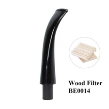 MUXIANG Bent Tapered Stem Mouthpiece For Briar Tobacco Pipe DIY 9mm Wood Filter
