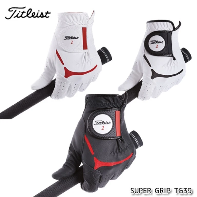 Titleist TG39 Golf Glove Super Grip for Left Hand (BK/WT/WTRD) FedEX