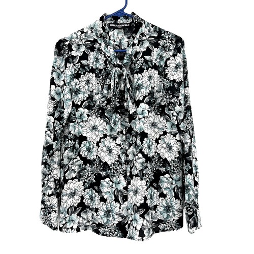 Karl Lagerfeld Women Top XS Multicolor Floral Button Front