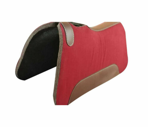 Western Pink Felt 1”Thick Saddle Pad With Carved Leather Wear Edge 32 inch...