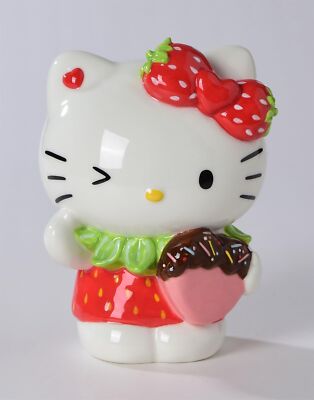 Blue Sky Clayworks Hello Kitty Loves You with Strawberry Bow Cute Winking Fig...