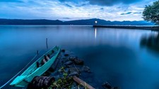 Landscape lake nature indonesia asia outdoors water calm Custom Gaming Mat Desk