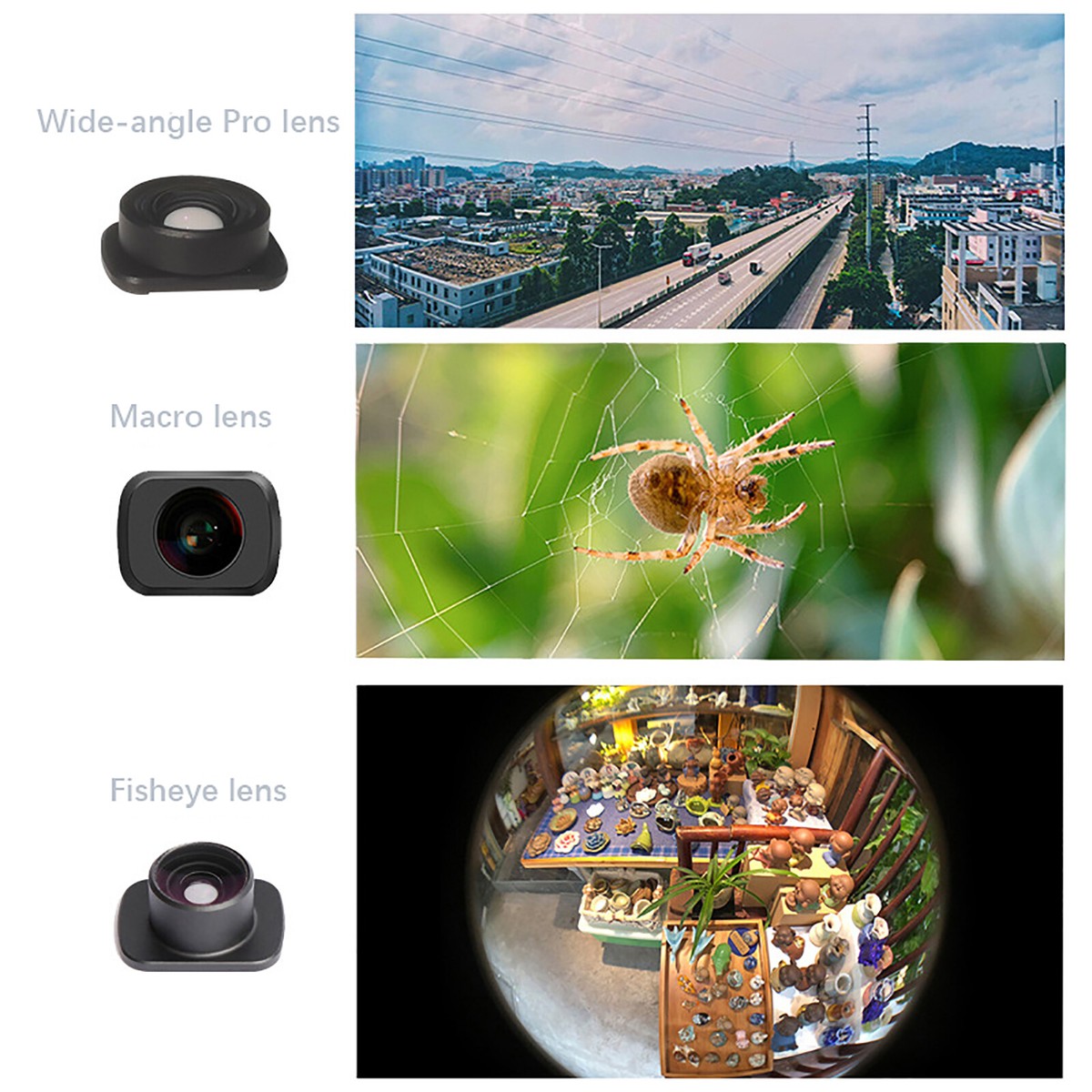 For DJI OSMO Pocket Handheld Gimbal Camera Fisheye Macro Wide-angle Pro  Lens