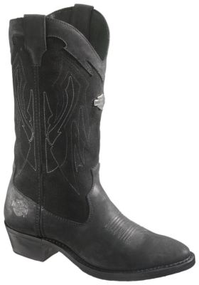 Galen Black Leather Biker Boots Rocks 