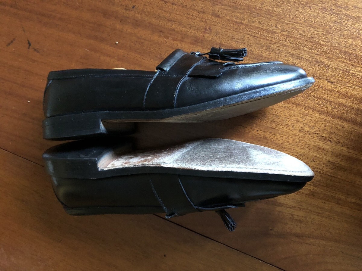 Allen Edmonds Newport Loafers Black Leather Tassel Apron Toe Slip On Shoes 11D Allen Edmonds Newport Loafers Black Leather Tassel Apron Toe  main image 4