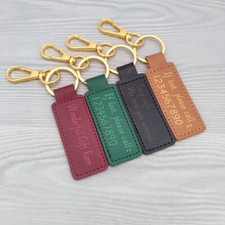 Custom Leather Keychain Engraved Name Number Keychain For Men's Husband Gifts