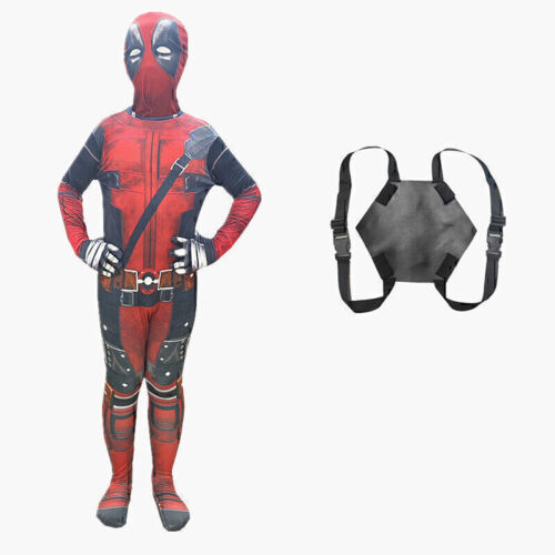 Deadpool Costume Cosplay Kids Bodysuit Boys Children's Day Fancy Dress Party - Picture 3 of 12
