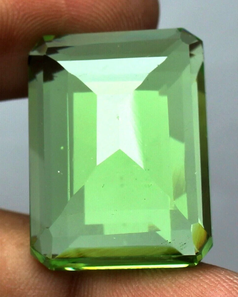 AAA+ 17.85 Ct. Large Green Peridot VVS1 Emerald Cut Loose Gemstone @Women Gifts - Image 4 of 4