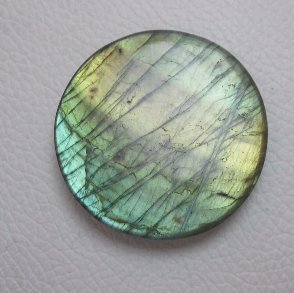 Natural Labradorite Cabochon Round 105.25 Ct Flat back Loose Gemstone H 8660 - Image 4 of 4