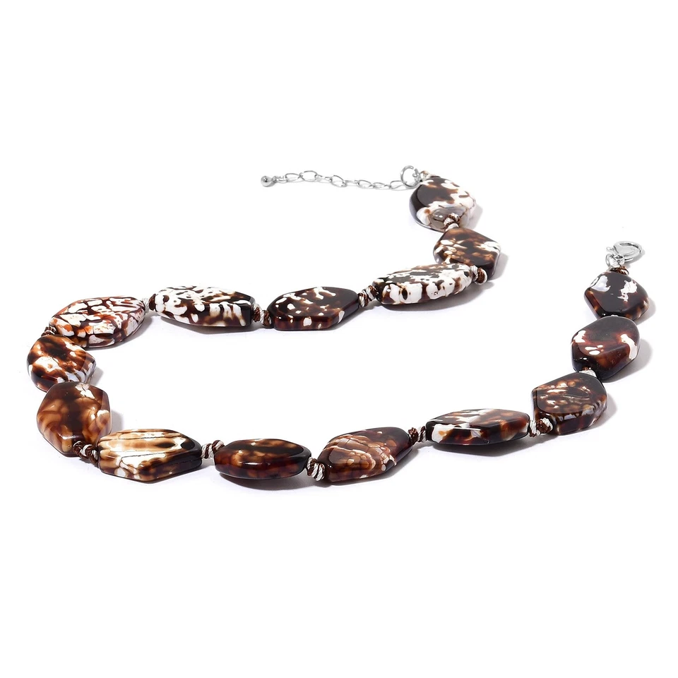 ÁGATA LEOPARDO, 357,00 CTS, ACERO INOXIDABLE, PENDIENTES COLGANTES Y 19 IN. COLLAR Foto 3 de 3