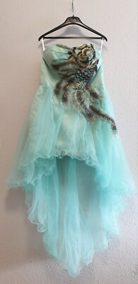Grace Karin Kleid Abendkleid Gr. M 38 Türkis, Bestickt