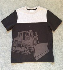  NEW Boy's HANNA ANDERSSON 150/US 12 Cotton Graphic Tee Bulldozer