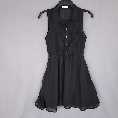 Free Bird Women's Fit & Flare Dress Collared Sleeveless Black Size XS