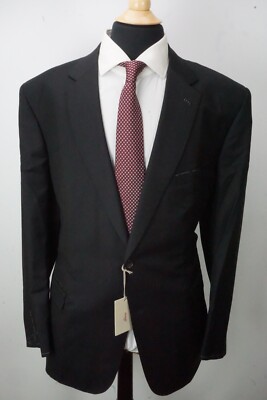 Brioni NM Colosse Black 100% Wool 2 Pc Suit Jacket Pant Sz 50L BIG