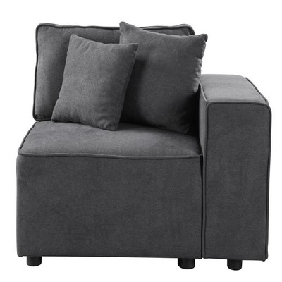 Grey Right Facing Loose Back Sofa