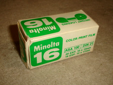 Vintage Minolta 16 Color Film Cartridge ASA 100 / DIN 21 Exp. FEB 84 NOS