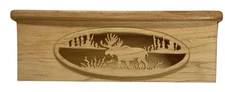 Vintage Wooden Tissue Box Cover with Moose Design Wilderness Scene Cabin Rustic
