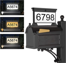 Double-Sided LED Solar Address Sign with Waterproof Mailbox Number Plaque