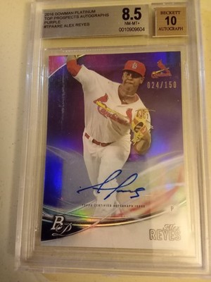 2016 Bowman Platinum Alex Reyes #24/150 PURPLE AUTOGRAPH #TPA-ARE Graded BGS 8.5
