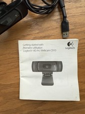 Logitech C910 1080P HD Pro USB Webcam Camera Great Mic Zoom Skype V-U0017 EUC