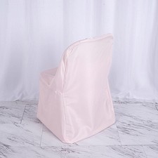 10 Blush Polyester FOLDING CHAIR COVERS Wedding Banquet Reception Decorations