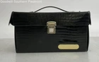 Vintage Nintendo NES Cartridge Carrying Case Black Faux Alligator Skin - Black
