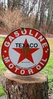 Texaco Gasoline Motor Oil Lube vintage retro gas pump porcelain sign