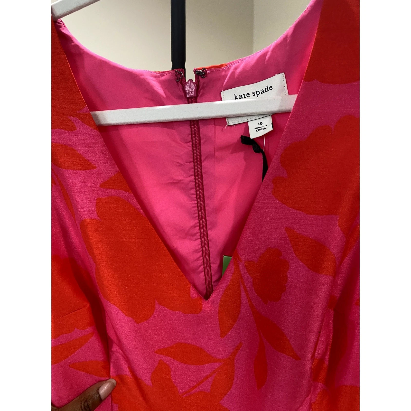 Abito midi Kate Spade X Target rosa floreale senza maniche peplo Taglia 10 (nuovo con etichette)