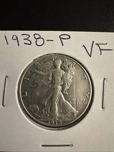 1938-P Walking Liberty Silver Half Dollar VF Details