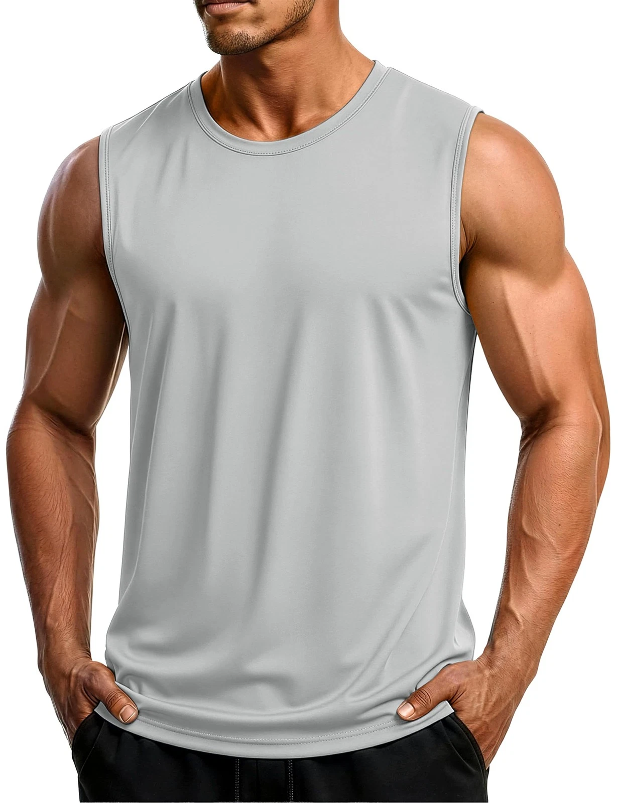 Gym Tanks for Men UV Protection Sleeveless T Shirts Dry Fit Running Bodybuild...