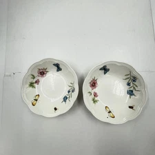 Set of 2 - Lenox Butterfly Meadow, Chip Resistant 6 3/4" Fruit/Dessert Bowls
