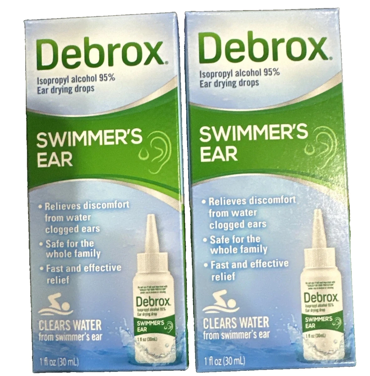 Debrox Swimmer's Ear Drying Drops – 2 Pack (1 Oz Each) – Exp 10/2026