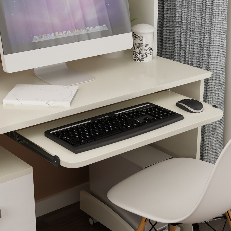 Practical Black Steel Keyboard Drawer Slide Rack with Adjustable ...