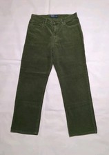 Vintage Polo Ralph Lauren Trousers Mens 34x30 Corduroy Pants Green