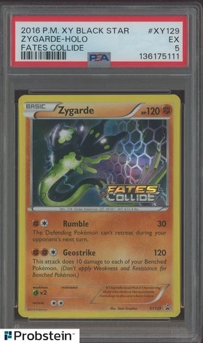2016 Pokemon XY Black Star Fates Collide #XY129 Zygarde Holo PSA 5 EX