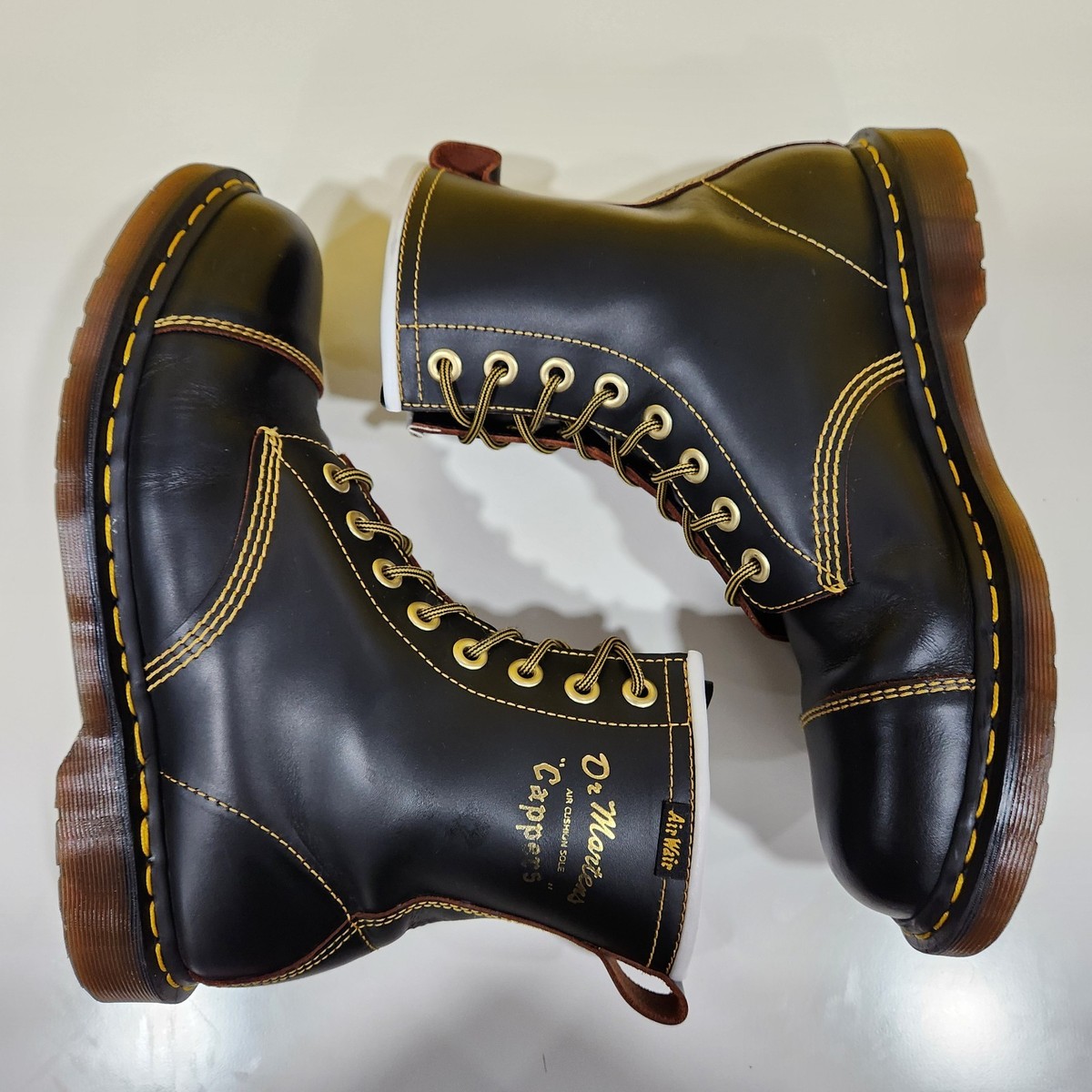 💥Dr. Martens Doc England MIE Rare Vintage Black Cappers Boots