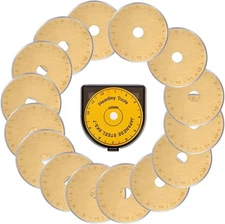 45mm Titanium Rotary Cutter Blades 15 Pack for Olfa Fiskars Quilting Sewing