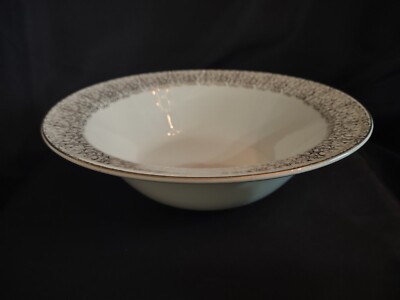 Vintage 1940's Edwin M. Knowles Semi-Vitreous Serving Bowl Antique Gold Accents